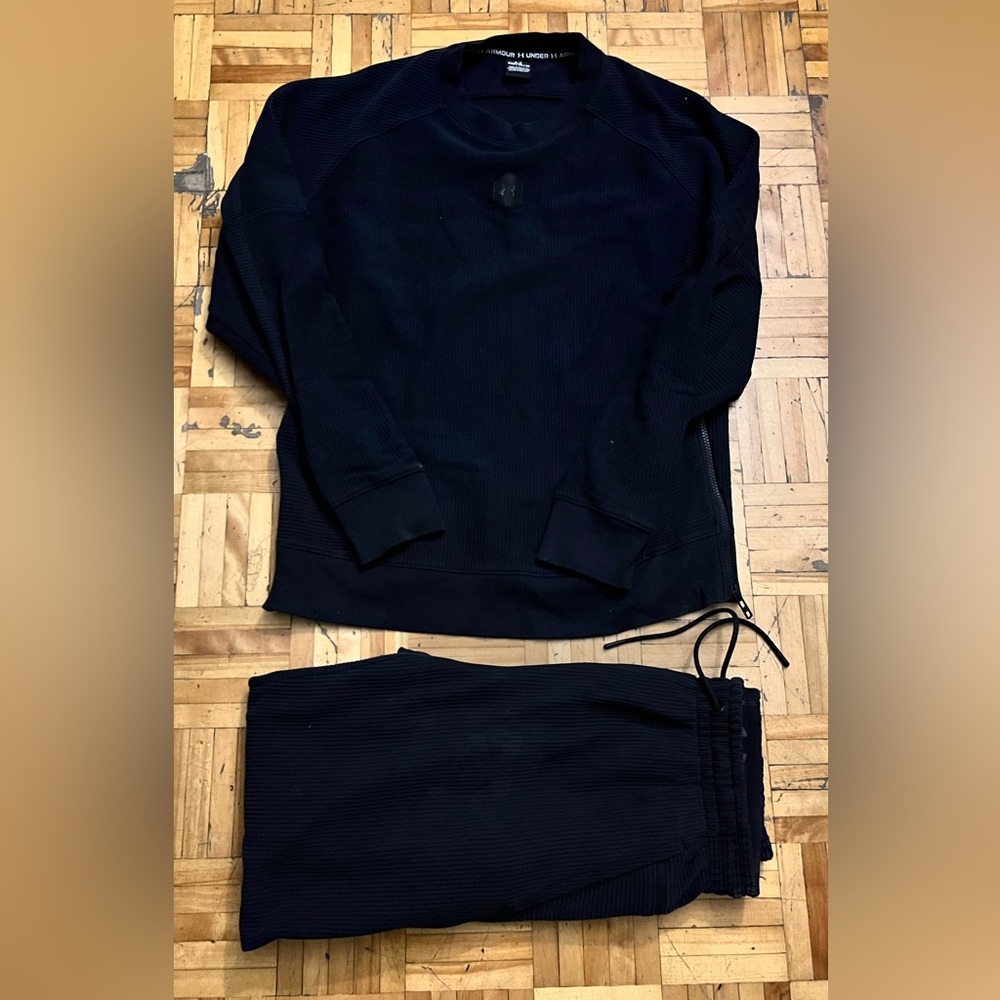 Black corduroy Sweatshirt and Joggers Set